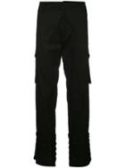 Yohji Yamamoto Vintage Button Detail Cargo Trousers - Black