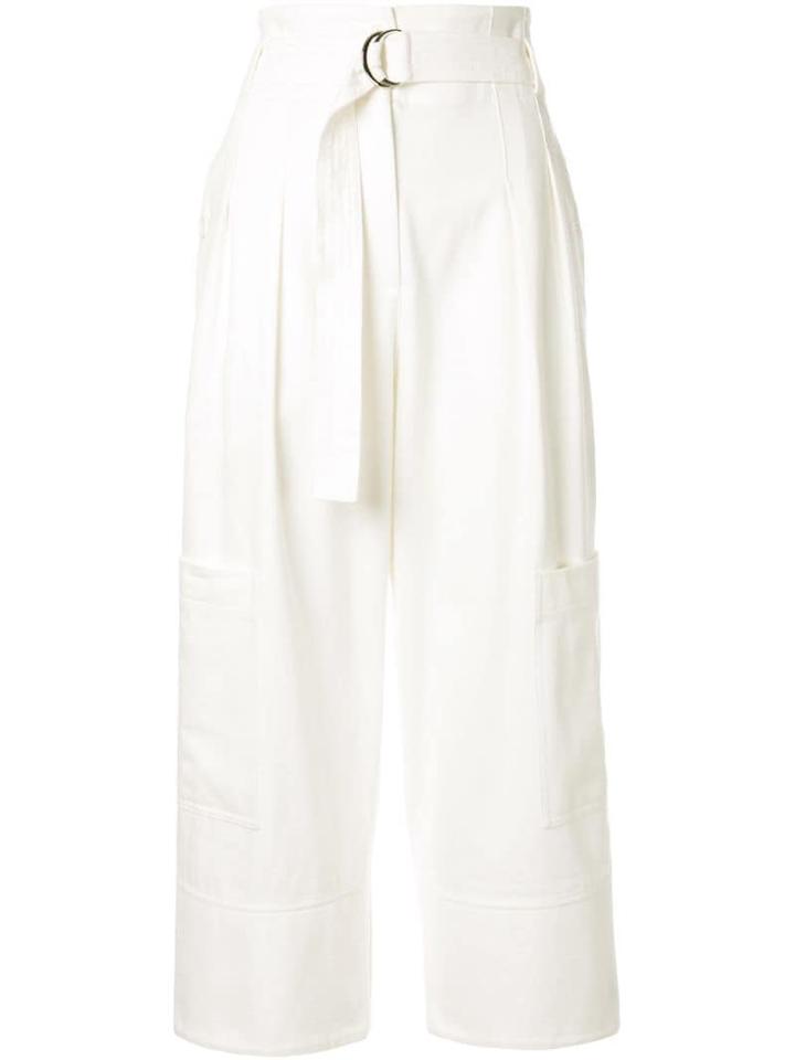 Lee Mathews Cropped Calypso Trousers - White