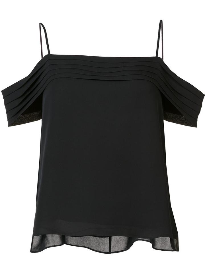 T By Alexander Wang Cold Shoulder Top, Women's, Size: 2, Black, Polyester/silk