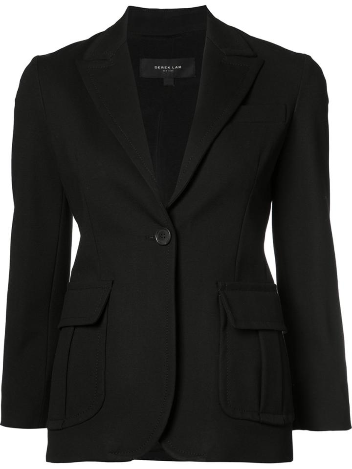 Derek Lam Single Button Fitted Blazer - Black