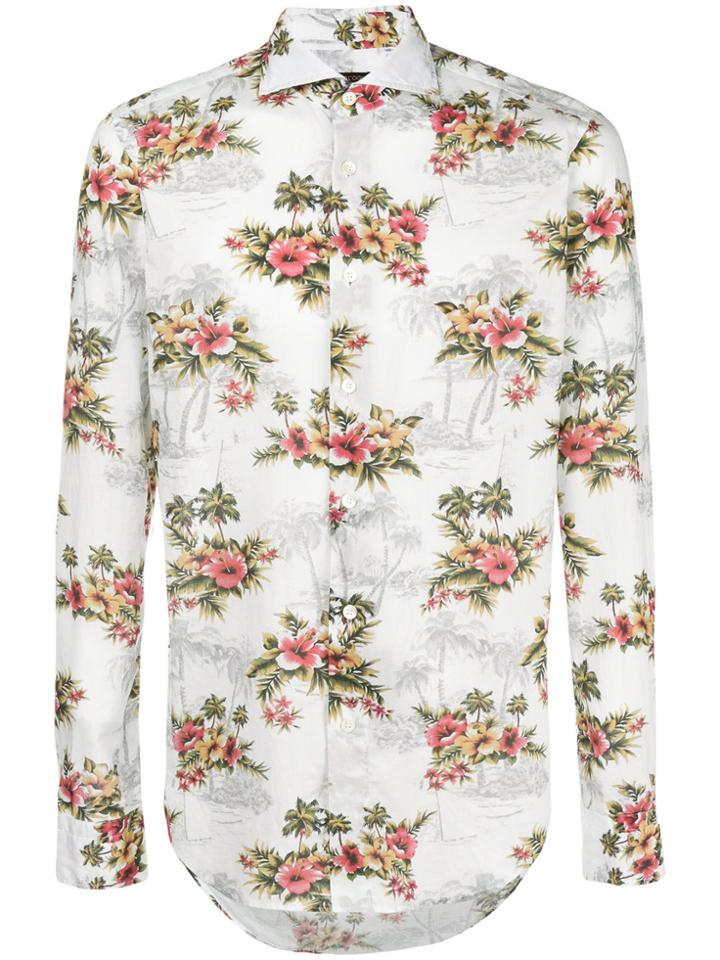 Dell'oglio Hawaiian Print Shirt - White
