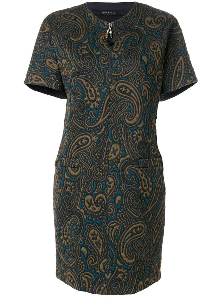 Etro Paisley Shift Dress - Green