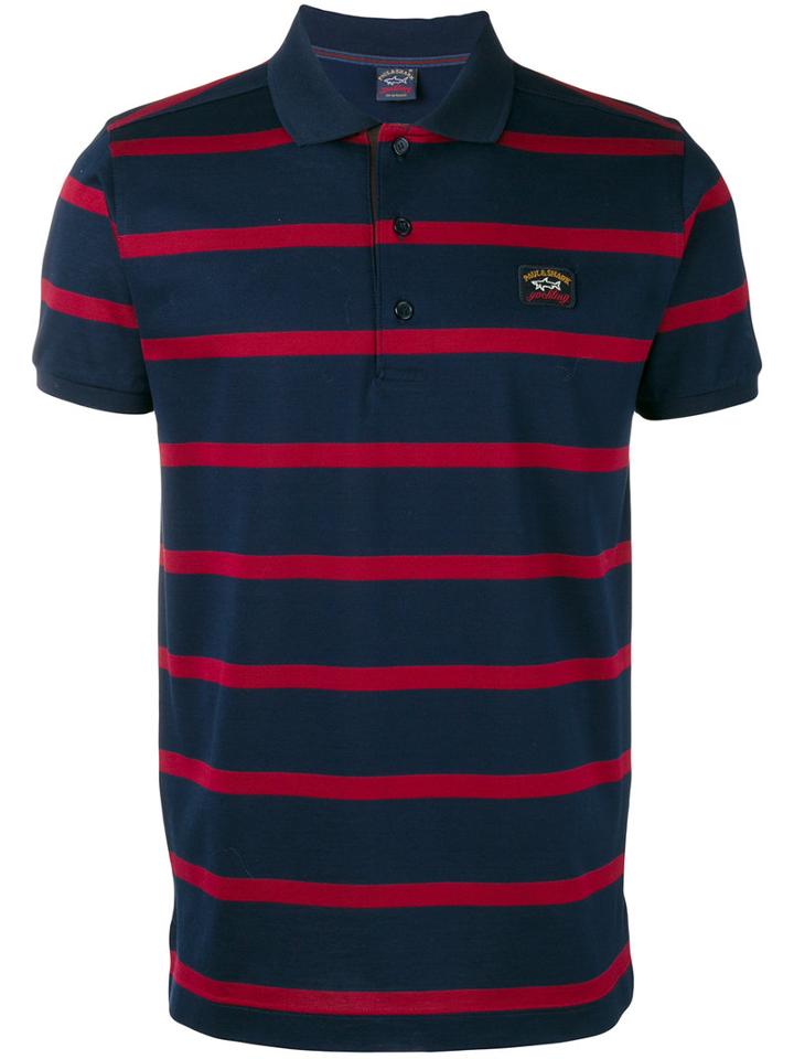 Paul & Shark Striped Polo Shirt, Men's, Size: Medium, Blue, Cotton