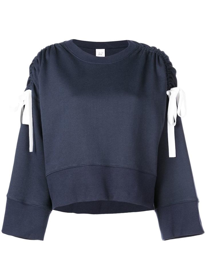 Cinq A Sept White Tie Sleeve Jumper - Blue