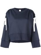 Cinq A Sept White Tie Sleeve Jumper - Blue