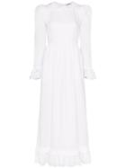 Batsheva Prairie High Neck Maxi Dress - White