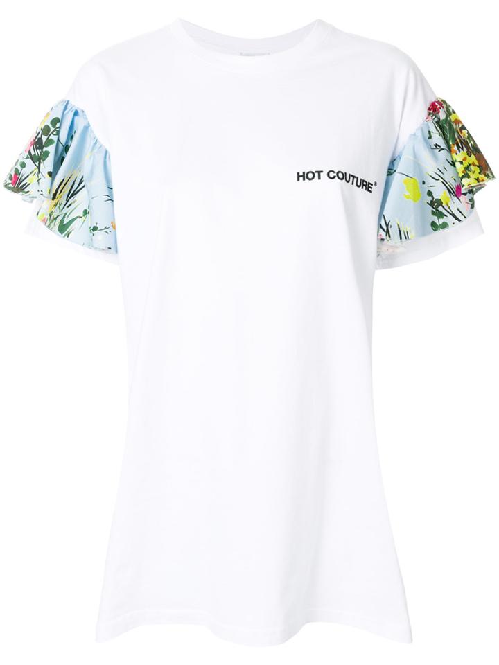 Brognano Printed Flare Sleeve T-shirt - White