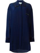Isa Arfen Sequined Collar Gingham Dress, Women's, Size: 8, Blue, Wool/pvc