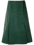 Clé Leather Midi Skirt - Green