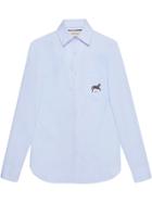 Gucci Cotton Shirt With Horse Fil Coupé - Blue