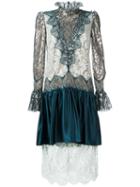 Lanvin Draped Lace Effect Dress