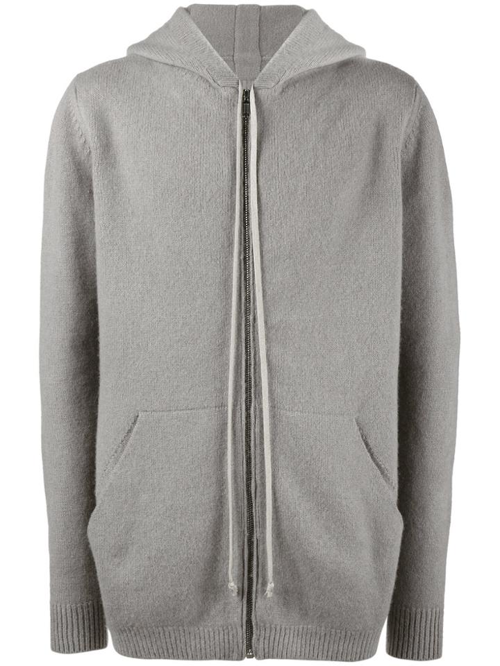 Rick Owens Grey Glitter Cashmere Hoodie
