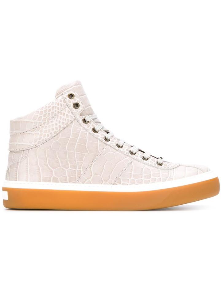 Jimmy Choo Belgravia Hi-top Sneakers, Men's, Size: 43.5, Grey, Leather/rubber