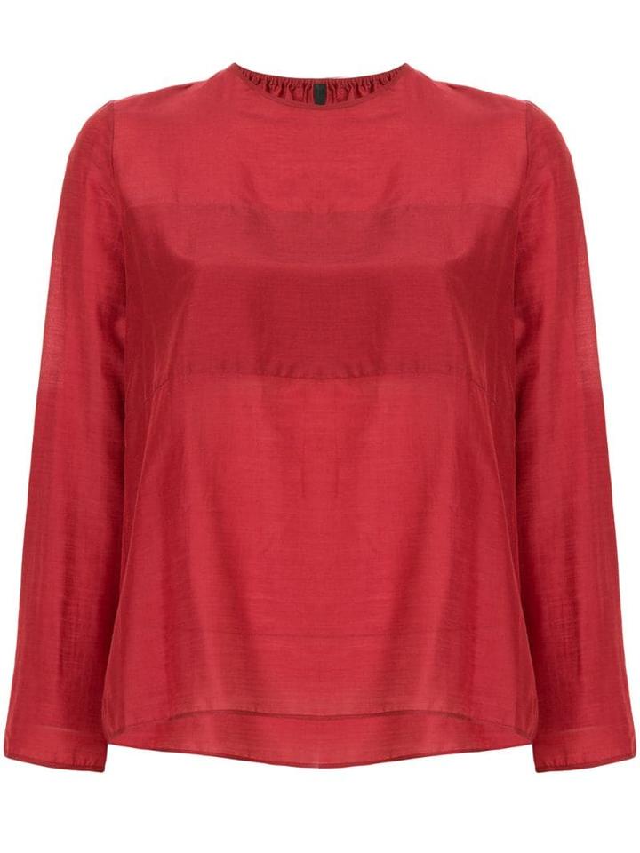 Sara Lanzi Round Neck Blouse - Red