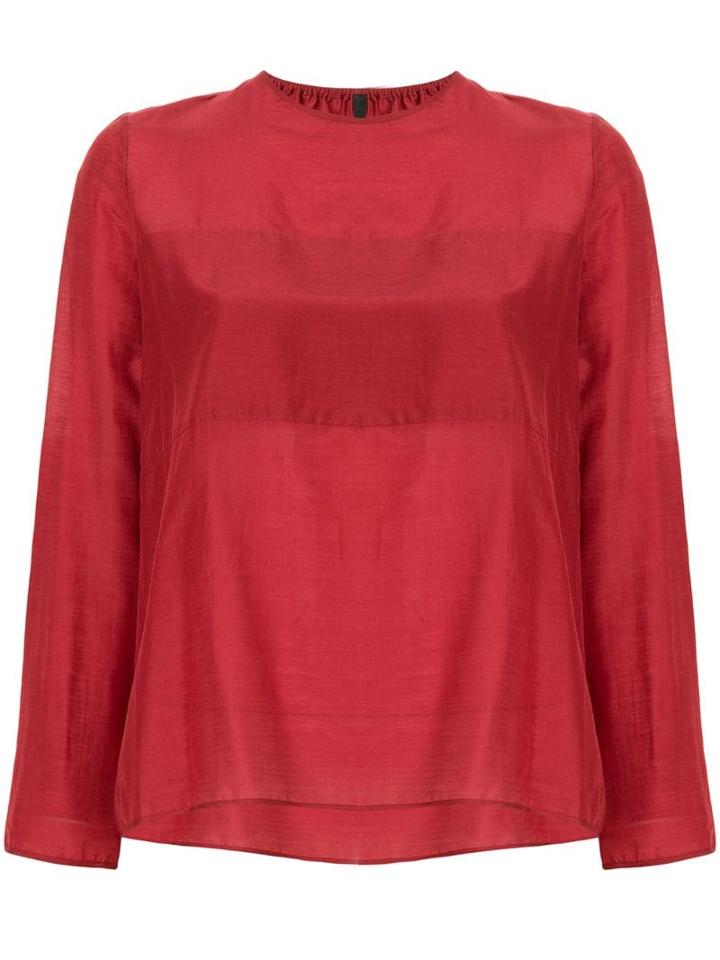 Sara Lanzi Round Neck Blouse - Red