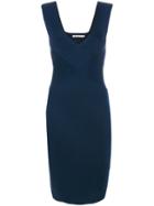 T By Alexander Wang V-neck Bodycon Dress - Blue