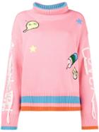 Mira Mikati Long Sleeved Jumper With Patches And Embroidered Arms -