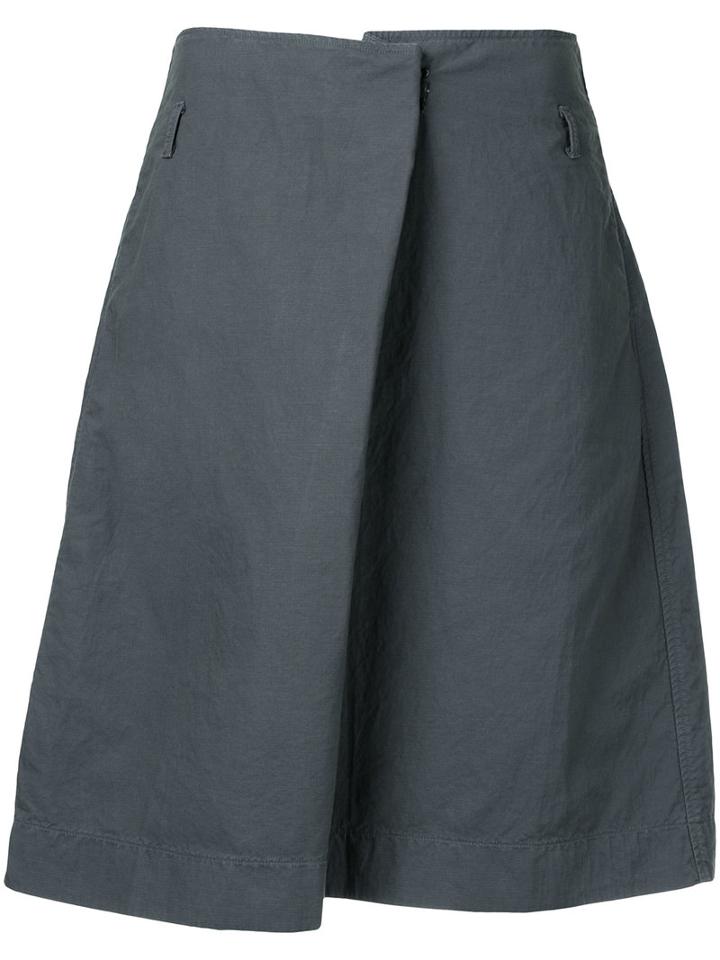 Album Di Famiglia - Midi A-line Skirt - Women - Cotton/linen/flax/polyamide - Xs, Grey, Cotton/linen/flax/polyamide