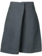 Album Di Famiglia - Midi A-line Skirt - Women - Cotton/linen/flax/polyamide - Xs, Grey, Cotton/linen/flax/polyamide