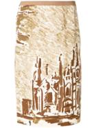 Prada Pre-owned Cathedral Printed Skirt - Neutrals