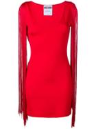 Moschino Fringe Shoulder Dress - Red