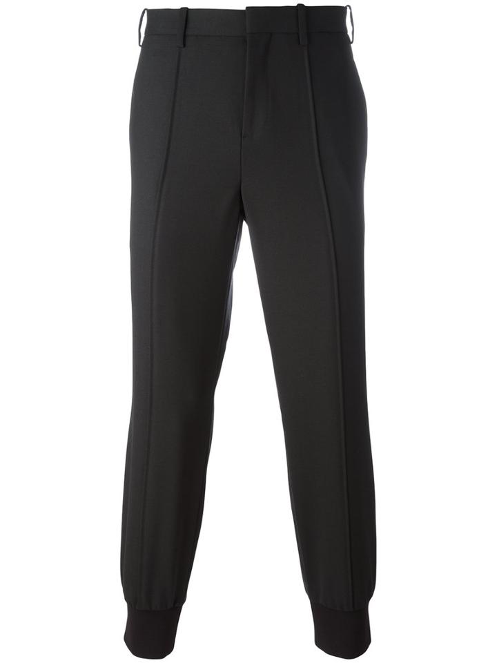 Neil Barrett Gathered Ankle Tailored Trousers, Men's, Size: 46, Black, Polyester/virgin Wool/spandex/elastane/cotton