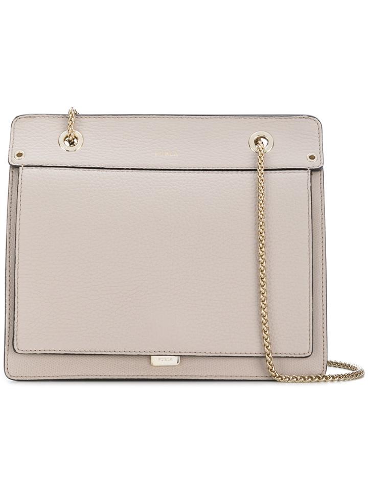 Furla Pebbled Texture Shoulder Bag - Nude & Neutrals