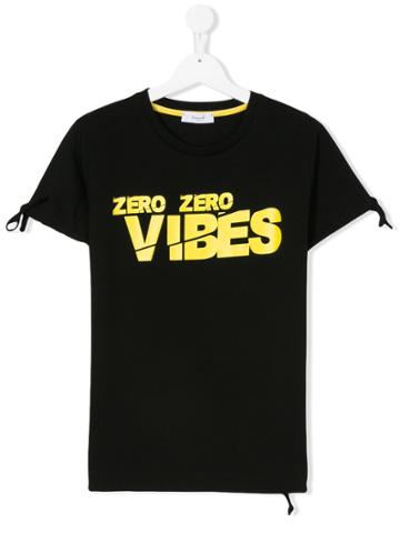 Numero00 Kids Teen Zero Zero Vibes Print T-shirt - Black