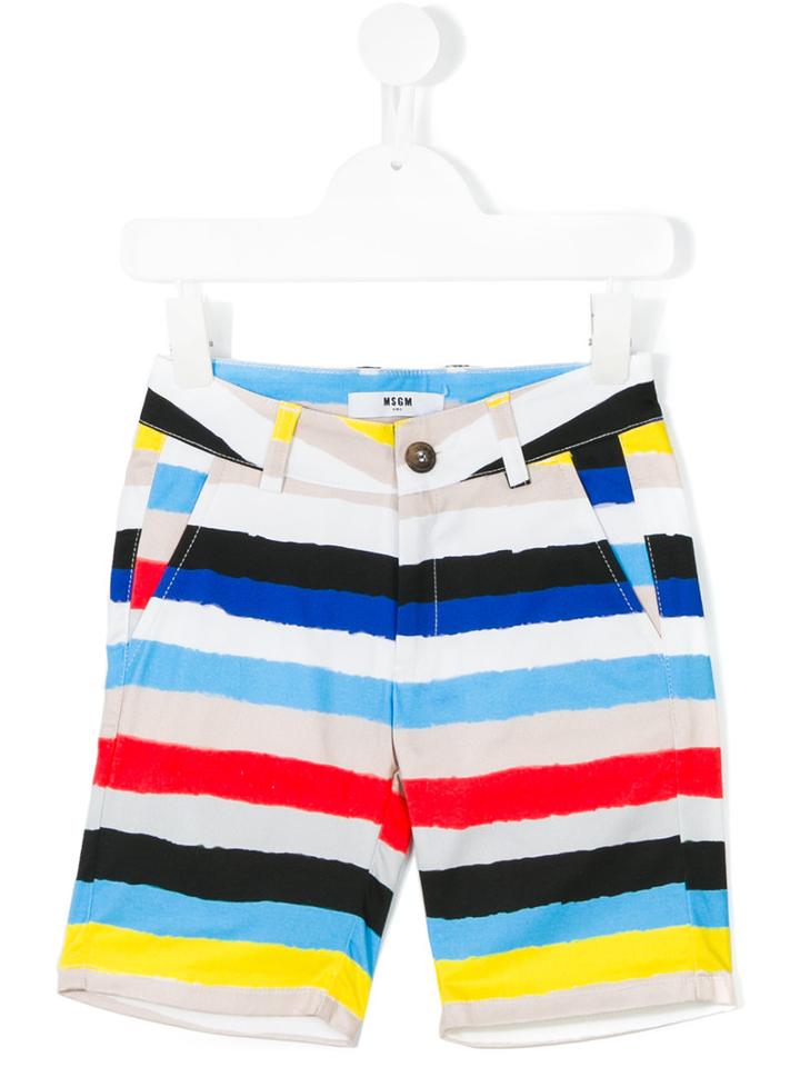 Msgm Kids - Striped Chino Shorts - Kids - Cotton/spandex/elastane - 4 Yrs