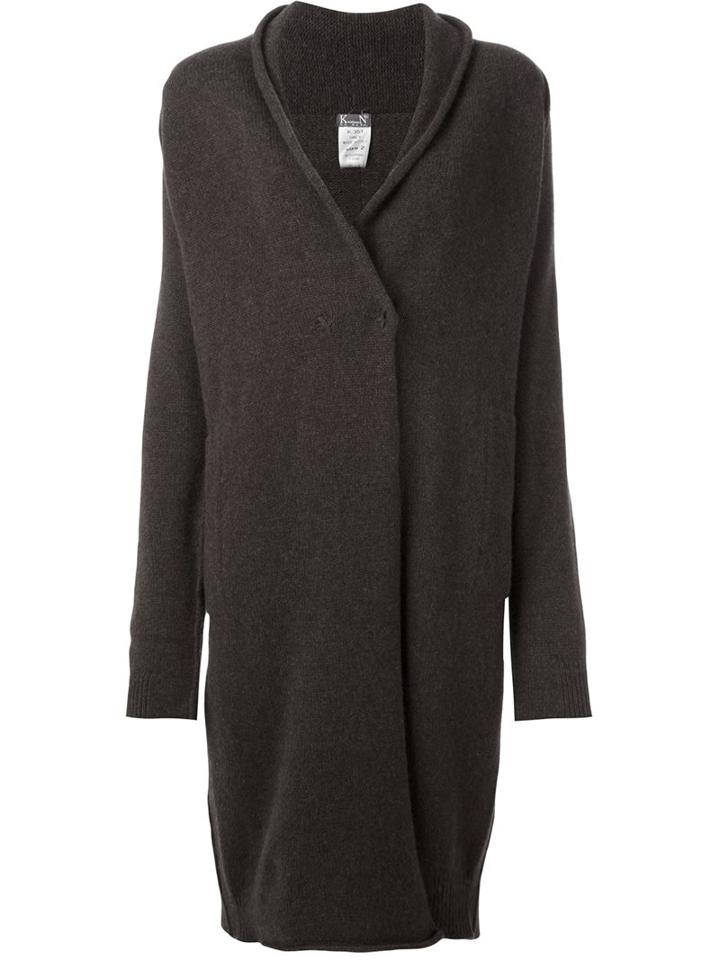 Kristensen Du Nord Shawl Collar Cardi-coat, Women's, Size: 3, Brown, Cashmere/wool