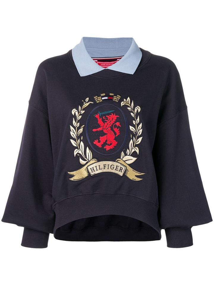 Tommy Hilfiger Contrasting Collar Sweatshirt - Blue