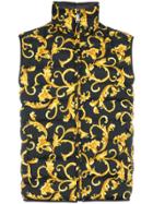 Versace Baroque Reversible Printed Puffer Vest - Black