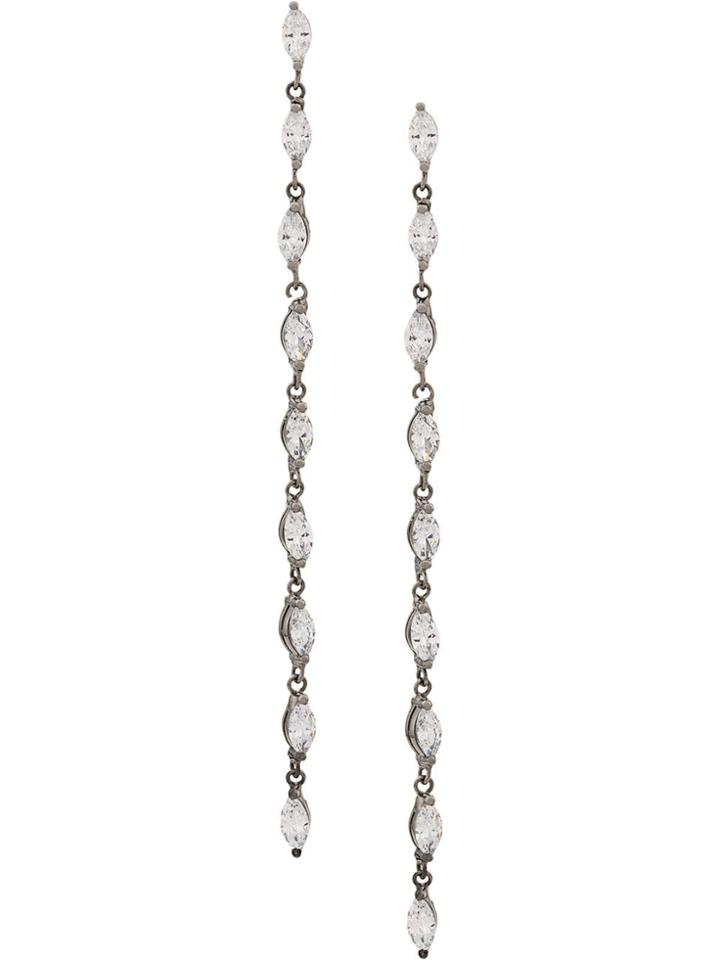 Maha Lozi 18kt White Gold Drizzle Earrings