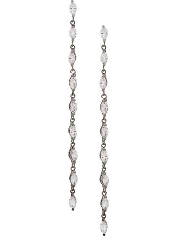 Maha Lozi 18kt White Gold Drizzle Earrings