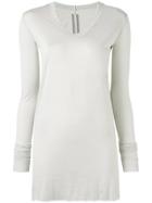 Rick Owens Long Sleeve Silk Top - Grey
