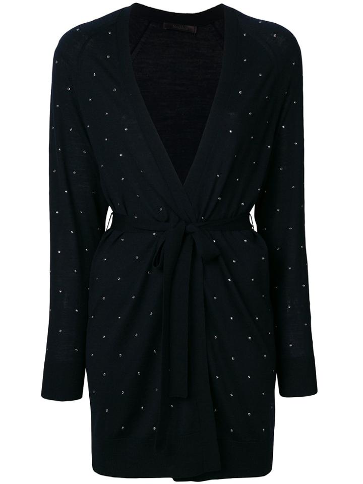 Max Mara Embellished Longline Cardigan - Blue
