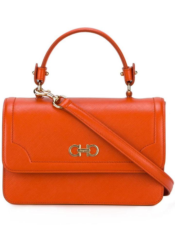 Salvatore Ferragamo Seila Crossbody Bag, Women's, Yellow/orange, Calf Leather