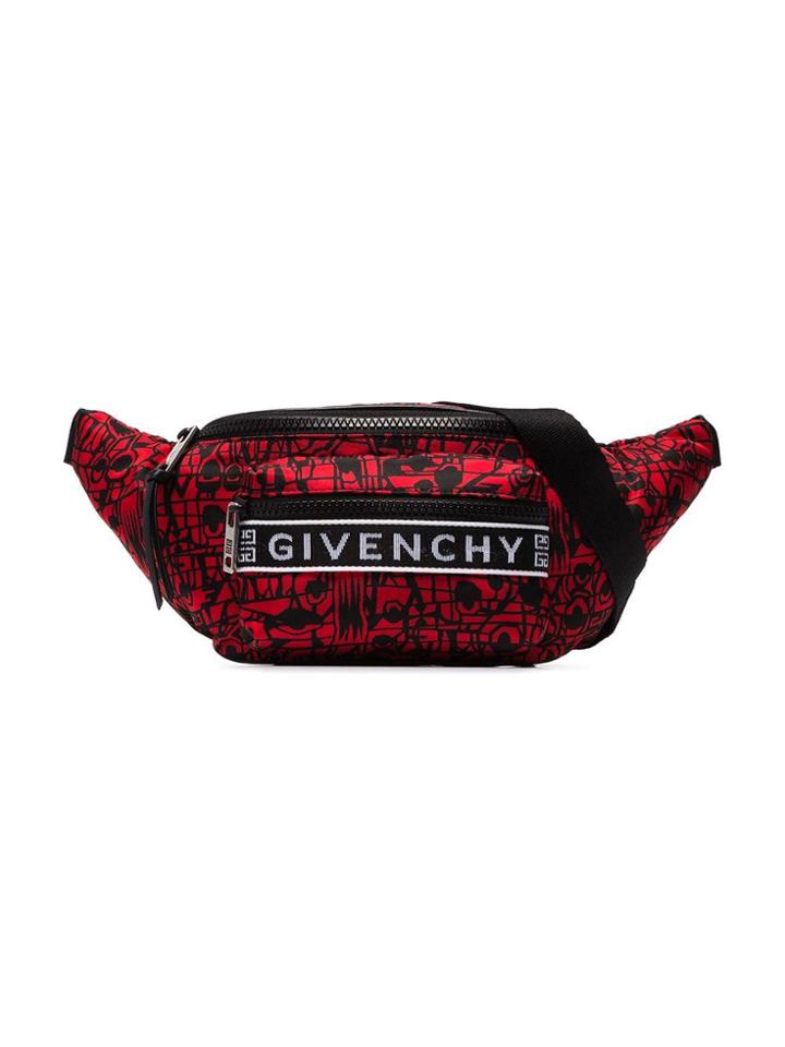 Givenchy Black And Red Graphic Belt Bag