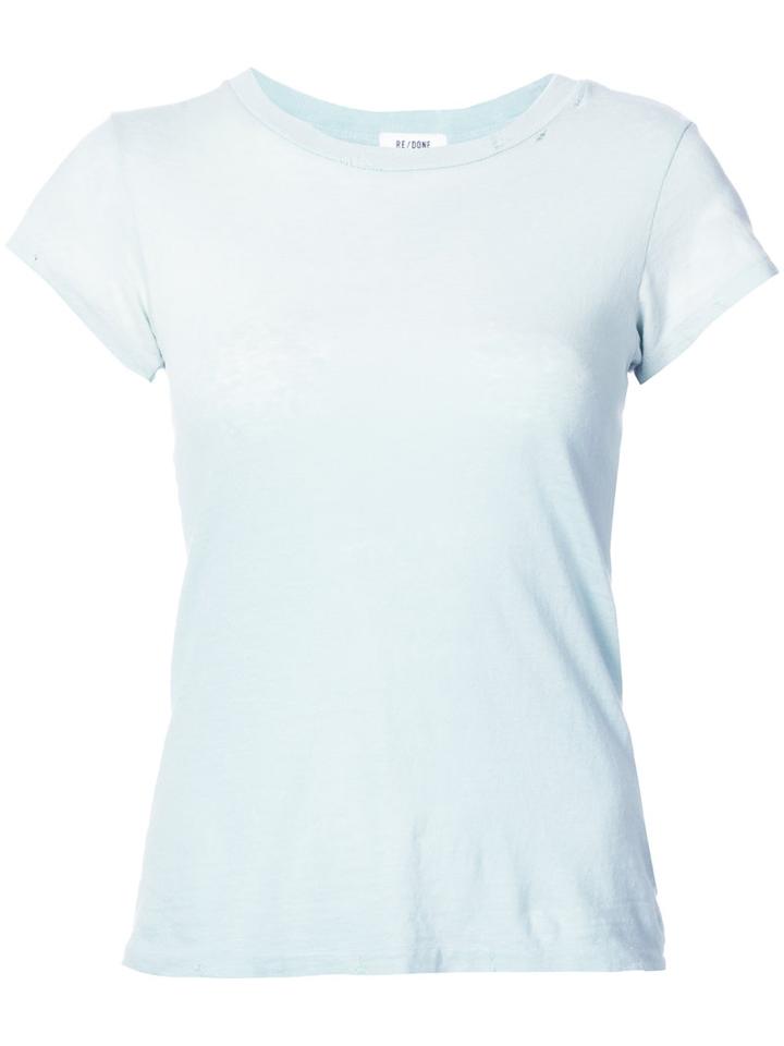 Re/done - Slim Faded T-shirt - Women - Cotton - S, Green, Cotton