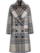 Burberry Check Wool Tailored Coat - White