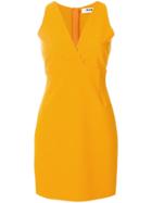 Msgm V-neck Fitted Mini Dress - Orange