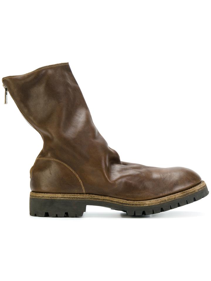 Guidi Rear Zip Boots - Brown