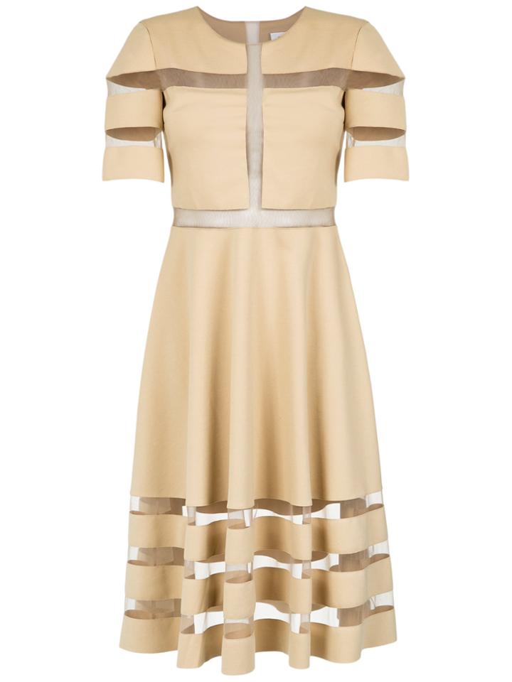Gloria Coelho Tulle Panelled Dress - Nude & Neutrals
