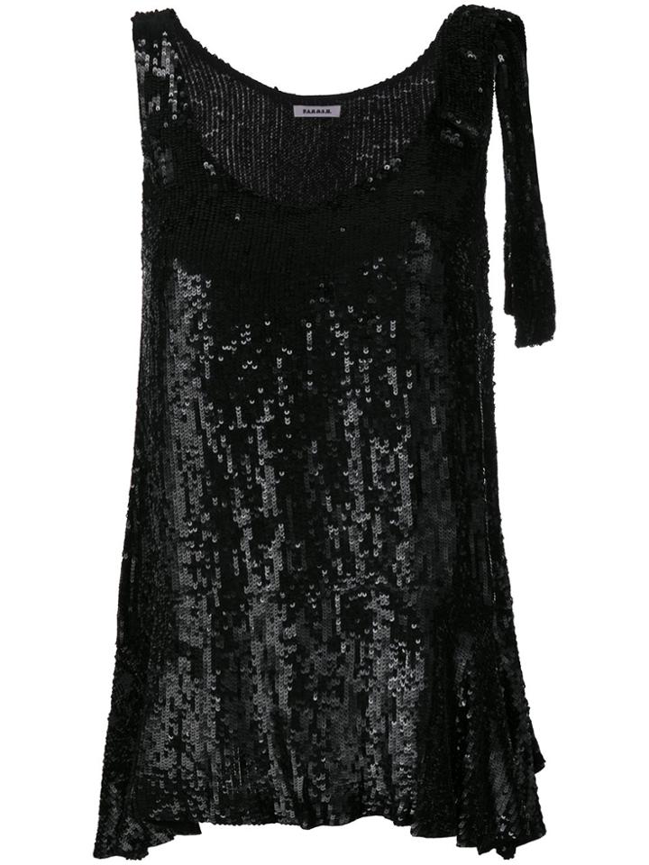 P.a.r.o.s.h. Ribbon-tied Flared Vest - Black