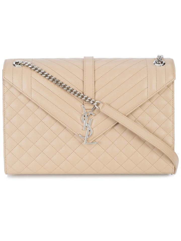 Saint Laurent Classic Large Soft Envelope Bag - Nude & Neutrals