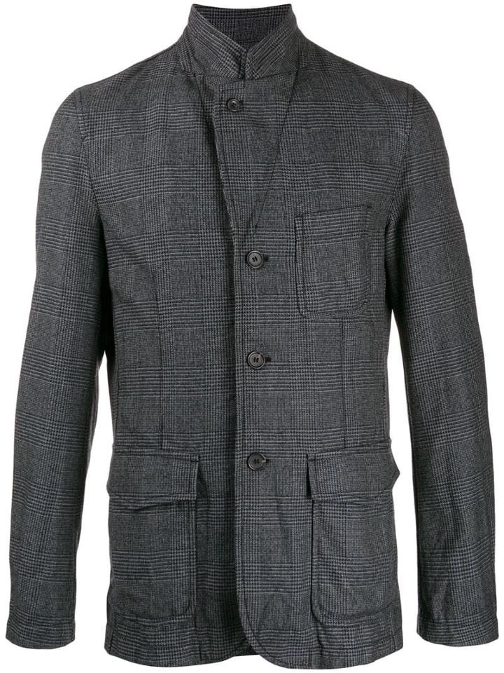 Comme Des Garçons Shirt Glen Check Fitted Blazer - Grey