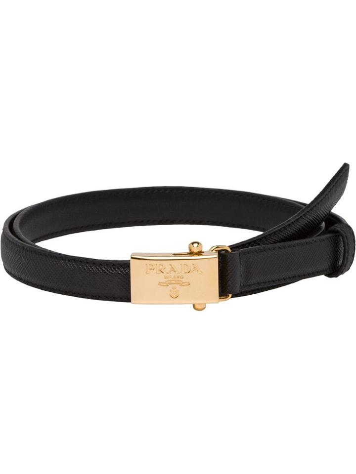 Prada Logo-plaque Belt - Black