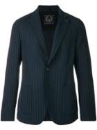 T Jacket Pinstripe Fitted Blazer - Blue