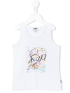 Karl Lagerfeld Kids - Graffiti Karl Tank Top - Kids - Cotton/spandex/elastane - 4 Yrs, White