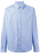 Andrea Pompilio Contrast Collar Shirt, Men's, Size: 46, Blue, Cotton